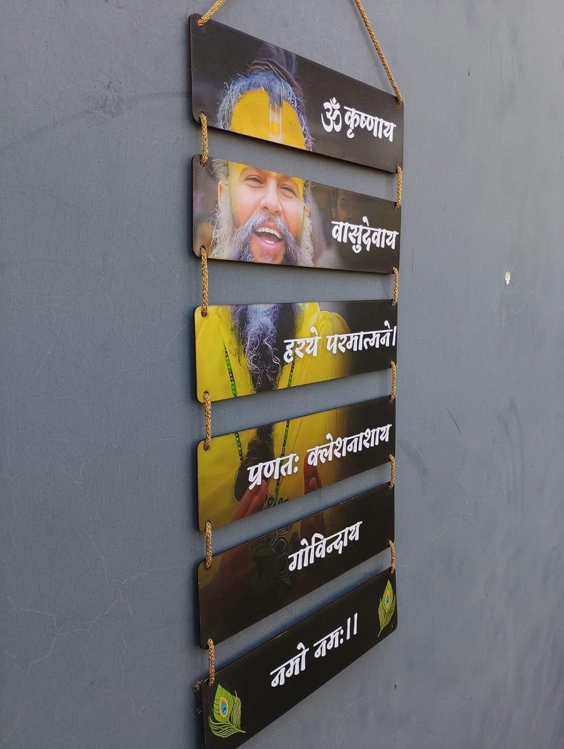 "Premanand Ji Maharaj™ " Wooden Wall Hanging